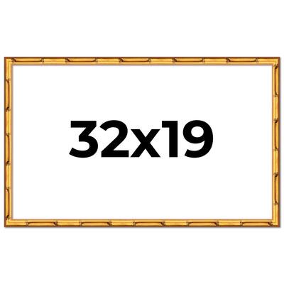 32x19 Frame Gold Bamboo Picture Frame Modern Photo Frame Includes UV Acrylic Shatter Guard Front Acid Free Foam Backing Board