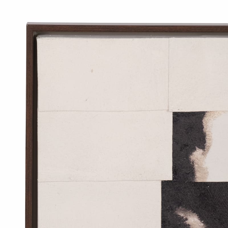 Canvas Art Wood Frame Abstract Design Modern Wall Decor - 40" Ivory