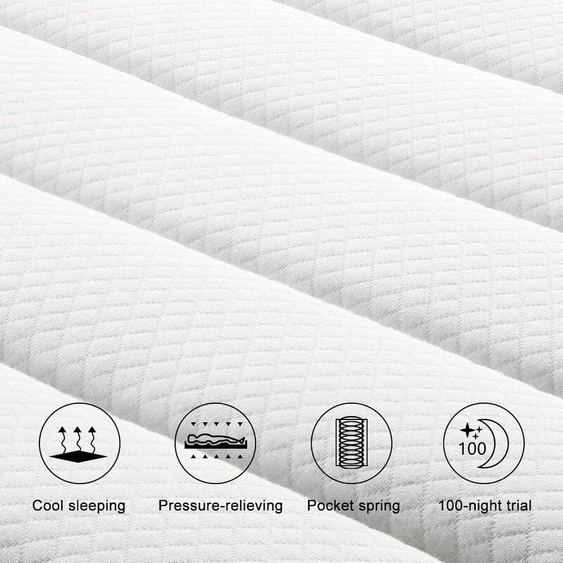 10 in. Medium Gel Memory Foam Hybrid Pocket Spring Pillow Top Twin Mattress