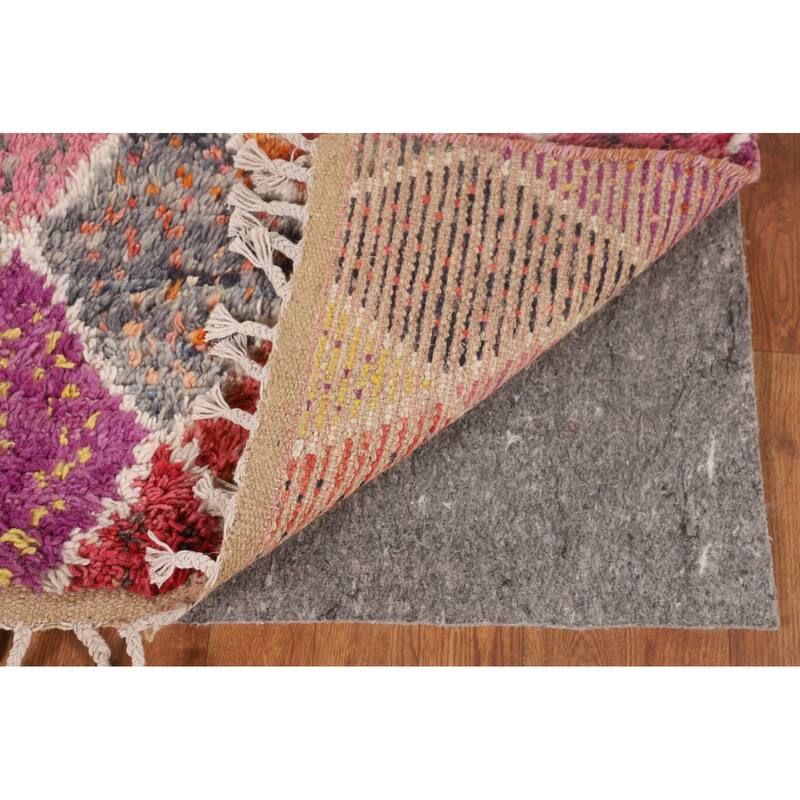 Colorful Trellis Moroccan Pakistan Area Rug Handmade Wool Carpet - 5'0" x 8'8"