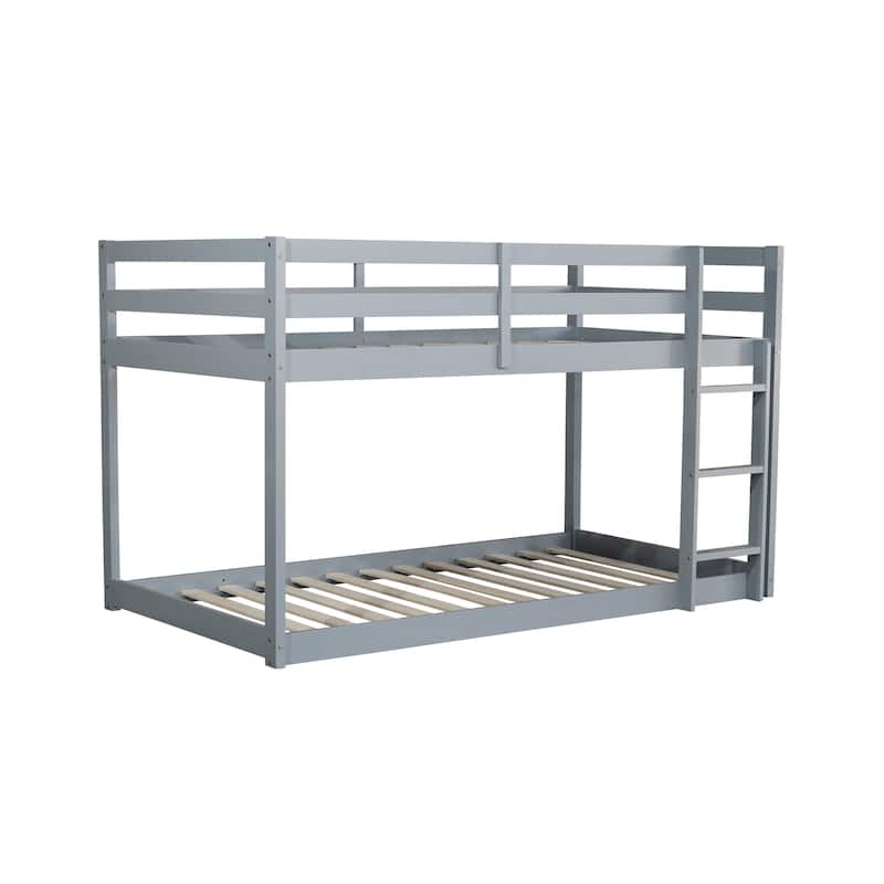 Twin Loft Bed with Dual 13-Slat Platforms and Low-Profile Design (200lb Capacity per Level)