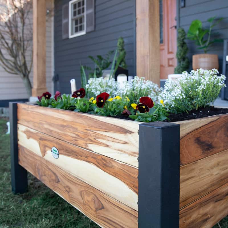 Backyard Discovery 48" Teak Wood Garden Bed Planter Box - 4'0" x 2'4"