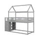 preview thumbnail 8 of 21, Twin over Twin House Bunk Bed With Shelves And Drawers
