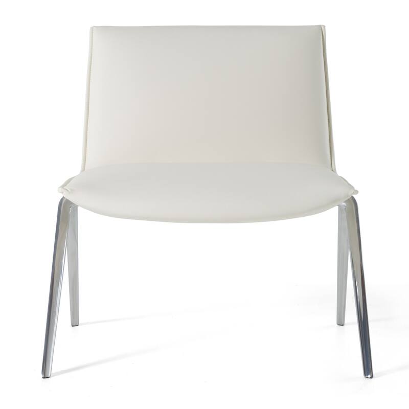 Modrest Cedric Modern White Vegan Leather Accent Chair