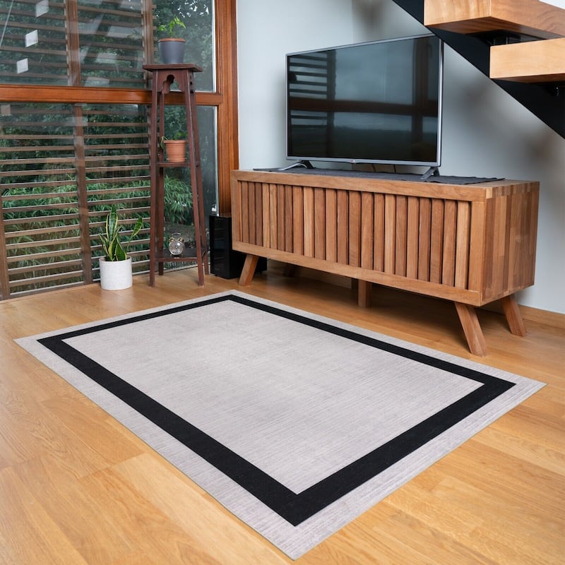 Machine Washable-Eco-Friendly Area Rug With Non-Slip Backing Everest Design