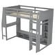 preview thumbnail 5 of 25, Multi-Functional Gaming Loft Bed with Built-in Desk & Storage Cabinets, Wood Bed Frame with LED and a Hanging Clothes Rack