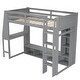 preview thumbnail 5 of 25, Wood Gaming Loft Bed with LED, Desk, Cabinets, Clothes Rack聽