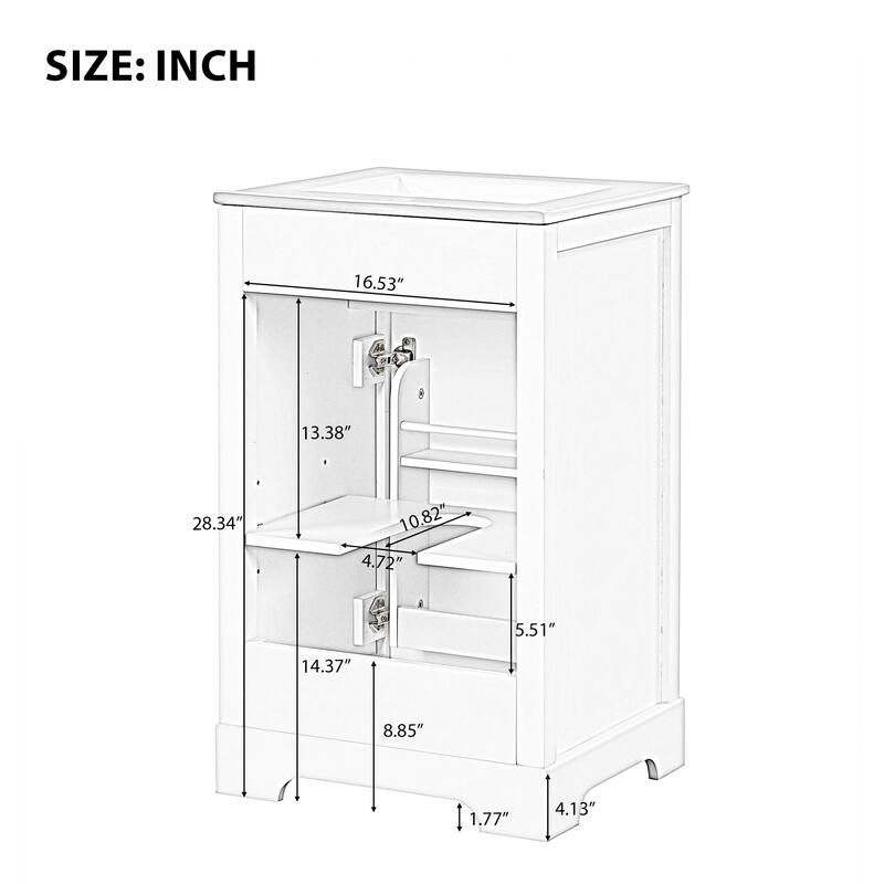 20" Bathroom Vanity with Sink, Bathroom Cabinet with Soft Closing Door, Storage Rack and Adjustable Shelve