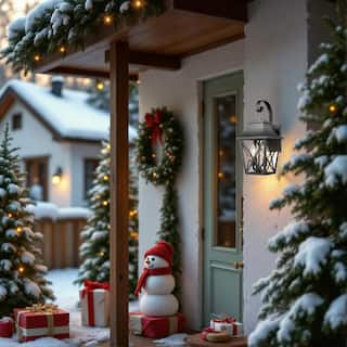 Black Outdoor Wall Lantern, 2-Light Modern Sconce With Glass, Waterproof Farmhouse Exterior Lamp (2 Pack).