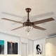 preview thumbnail 8 of 17, Bronze Crystal Fandelier 4-Blades Ceiling Fan with Light and Remote
