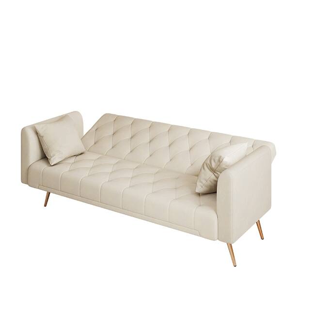 71" Velvet Green Gray Double Sofa Bed
