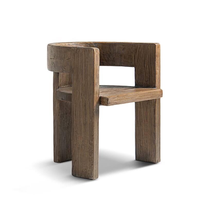 Jennifer Taylor Home Soren Solid Reclaimed Elm Sculptural Accent Curved Dining Chair