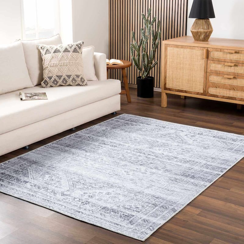 Hauteloom Barny Traditional Oriental Machine Washable Area Rug