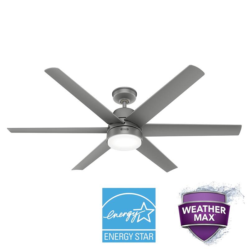 Hunter 60" Skysail Outdoor Ceiling Fan w/LED Light, Wall Control - Extreme Weather! - ENERGY STAR!