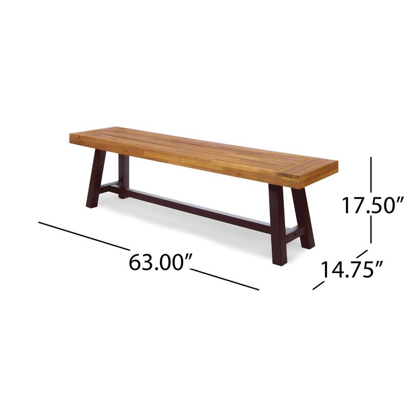 Linden Outdoor 6 Piece Rustic Iron and Acacia Wood Dining Set by Christopher Knight Home