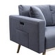 preview thumbnail 5 of 9, Easton Linen Fabric Sofa with USB Charging Ports Pockets & Pillows
