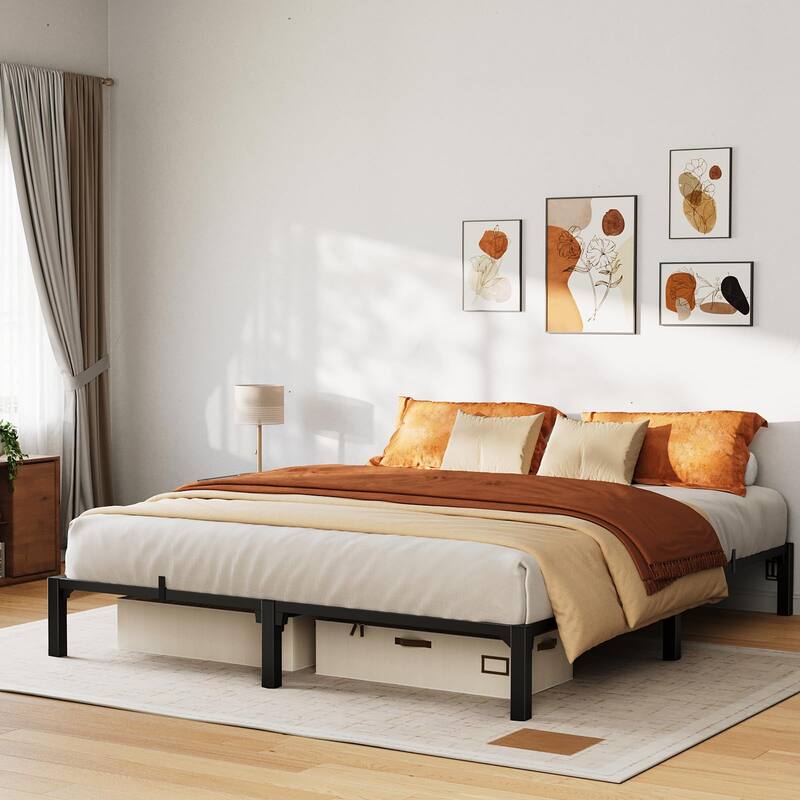 6 Inch Tiwn Bed Frame, Heavy Duty Metal Platform Bed Frame with Durable Iron Slat Support and Legs - 10 INCH Black - Twin
