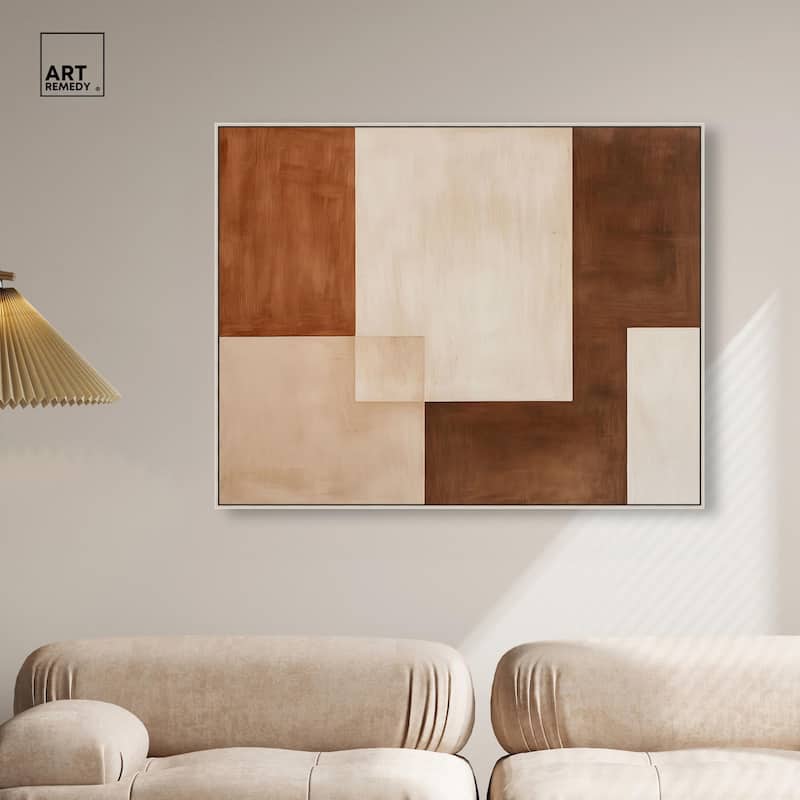 Cream and Brown Panels IV Canvas by Art Remedy