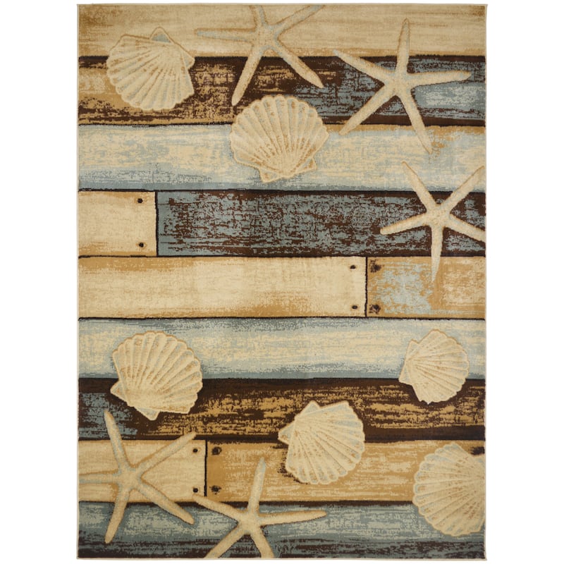 American Destination Pier Coastal Area Rug - 2'3" x 7'7" Runner - Sea Life