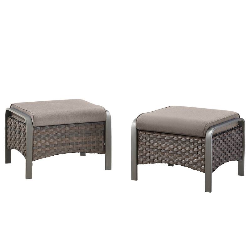 Outdoor 3 Seater Sofa with Ottoman Patio Furniture Set