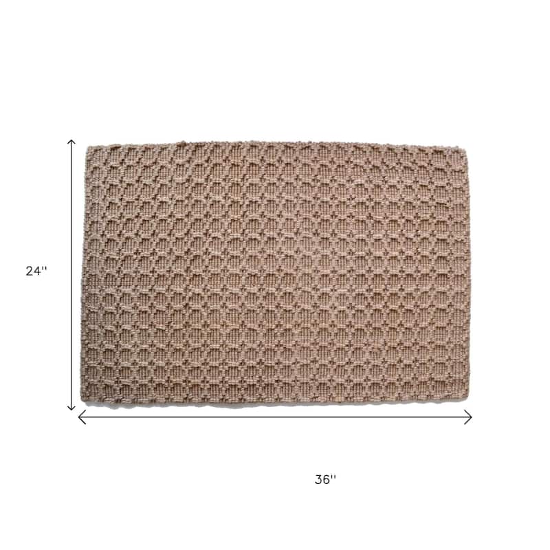 HomeRoots 2' X 3' Natural Jute Geometric Hand Woven Area Rug - 36.00 in. x 24.00 in. x 0.25 in.