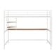 preview thumbnail 14 of 26, Modern Style Twin Metal Loft Bed with Desk, Shelve, 4-step Ladder and Guardrail, Creative Structure & Good Stability, White