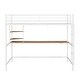 preview thumbnail 35 of 34, Unisex Metal Storage Loft Bed Frame w/ Desk & Full-length Guardrail