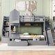 preview thumbnail 49 of 64, Twin over Twin Size Solid Wood Castle Style Bunk Bed with Drawers and Slide
