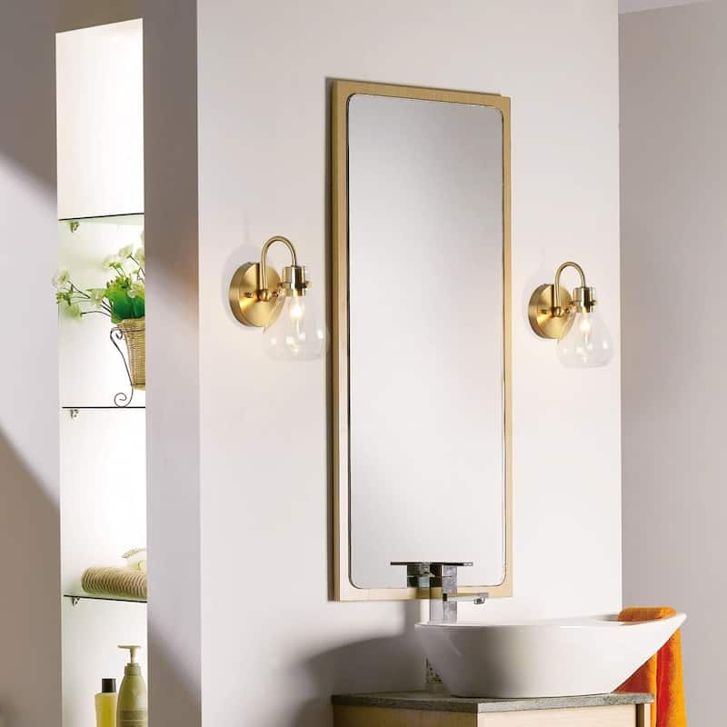 1-light wall light brass stairway light glass, metal kitchen light