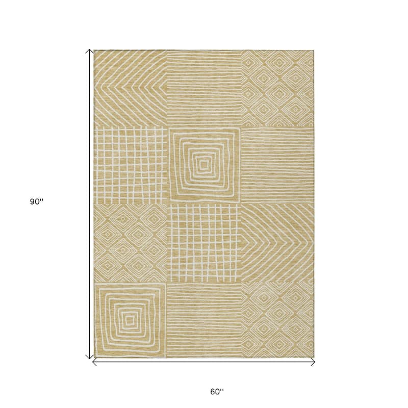 HomeRoots Geometric Transitional Rectangle Outdoor Rug