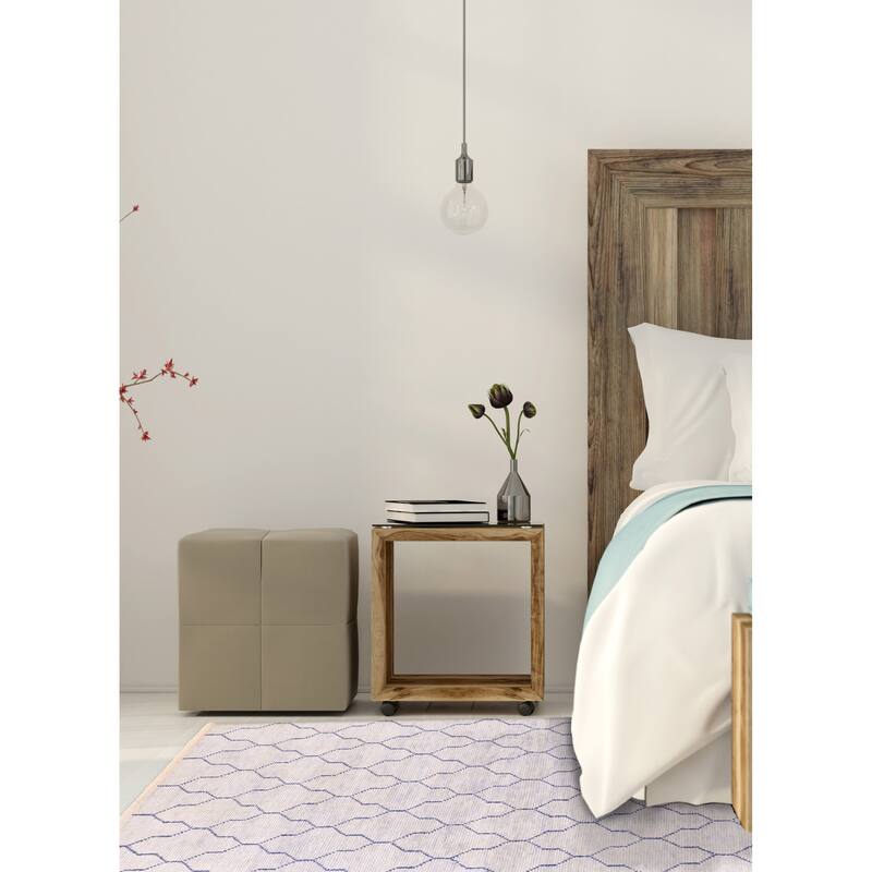 ECARPETGALLERY Hand-knotted Tangier Light Denim Blue Silk Rug - 4'11 x 7'9