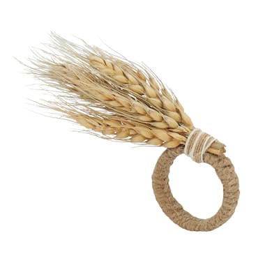 Farmhouse Chic Wheat Napkin Ring (Set of 4) - Natural