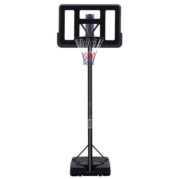 slide 2 of 7, Roomfitters Portable Basketball Hoop, Adjustable Height 7.5-10ft, 44 Inch Backboard, Stable Base and Wheels, Black