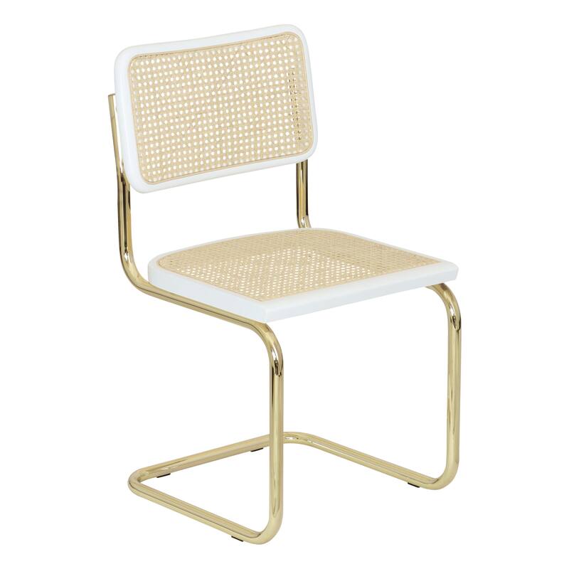 Breuer Chair Company Marcel Breuer Cesca Cane Cantilever Side Chair w/ Brass Steel Frame (Various Wood & Cane Colors)