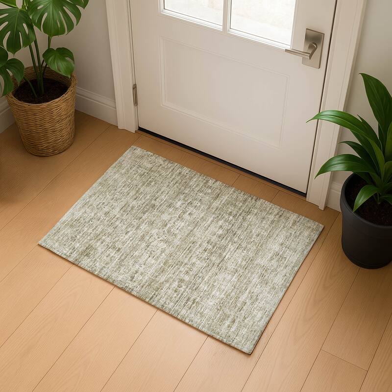 Premium Washable Super Soft Vintage Traditional Mayfield Rug - Taupe - 1'8" x 2'6"