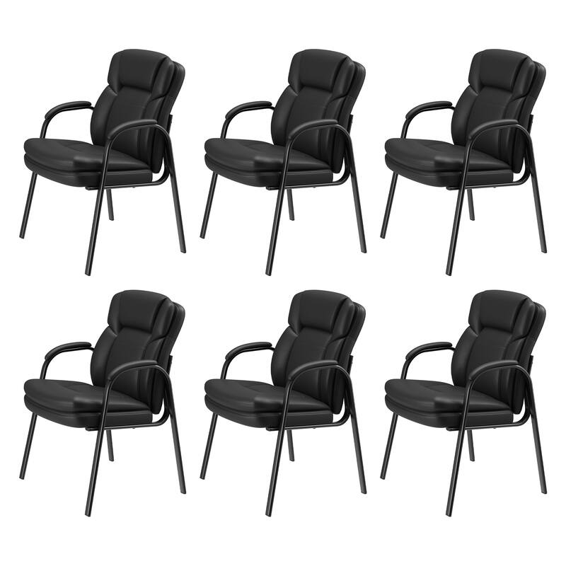 Ergonomic Guest Chairs with PU Leather Upholstery & Steel Frame