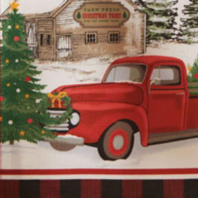 Vintage Christmas Tree Farm Holiday Tablecloth