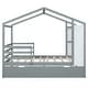 preview thumbnail 31 of 41, Full Size Wood House Bed with Roof & Fence, Multifunction Daybed Frame w/ Writing Board & Trundle for Kids Teens Girls/Boys