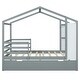 preview thumbnail 3 of 13, Gray Full Size Solid Wood House Bed with Trundle, Fence and Writing Board for Kids, Boys and Girls, Bedroom