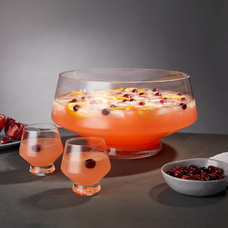 Footed Crystal Punch Cups by Viski - Clear - 3.5" x 3"