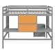 preview thumbnail 8 of 13, Full size Loft Bed with Desk, Writing Board and Drawers Cabinet, Grey