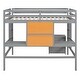 preview thumbnail 46 of 46, Twin/ Full Size Loft Bed Frame w/ Desk, Writing Board & 2 Drawers Cabinet, Wooden Fence Shaped Storage Bed Frame for Kids, Teens