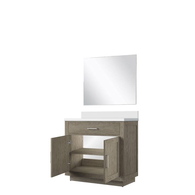 Abbey Bath Vanity with Quartz Top, Sink and Mirror