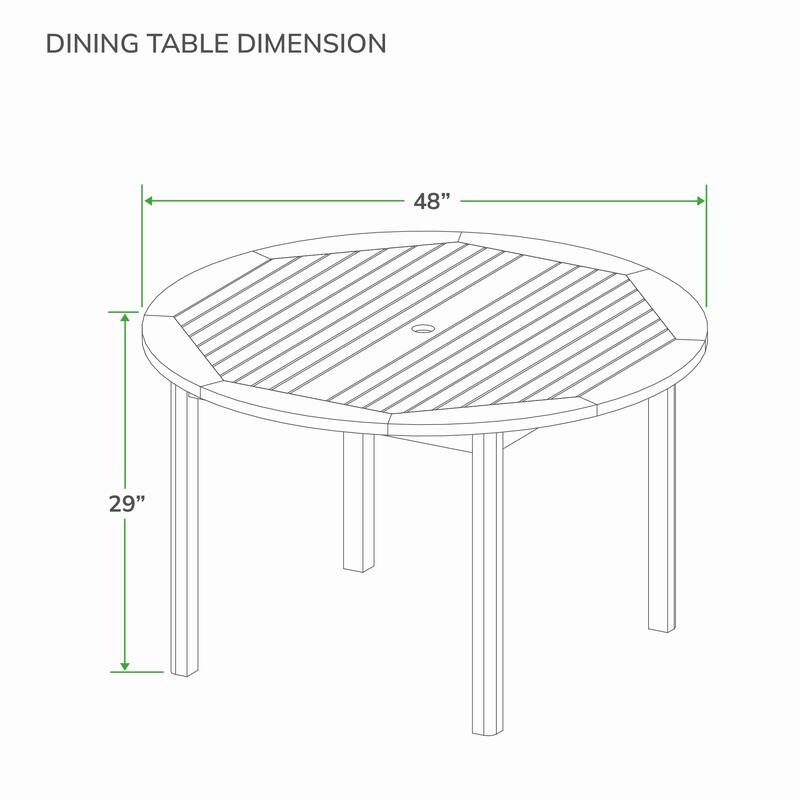 Cambridge Casual Zephyr 5-piece Teak Patio Dining Set with Round Dining Table