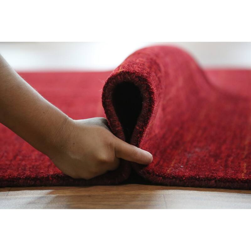 Hand Knotted Oriental 100% Wool Carpet Tribal Tribal Red Gabbeh Area Rug - 8' 0'' X 5' 2''