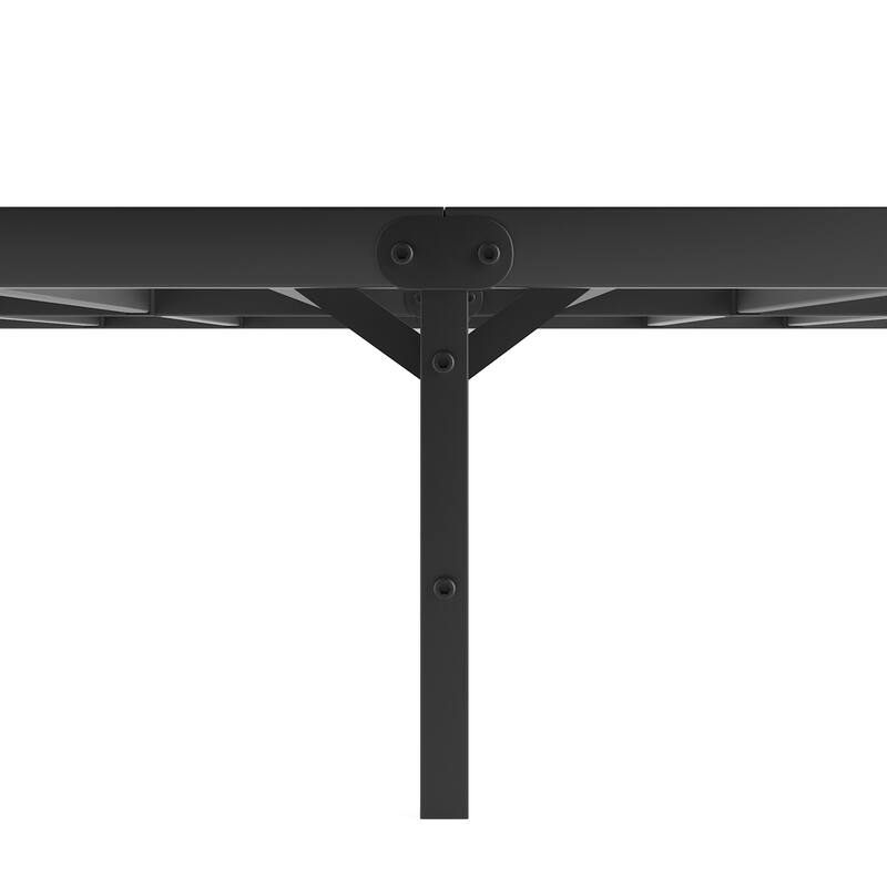 Black Metal King Platform Bed Frame with Headboard, Sturdy Construction - No Box Spring Needed