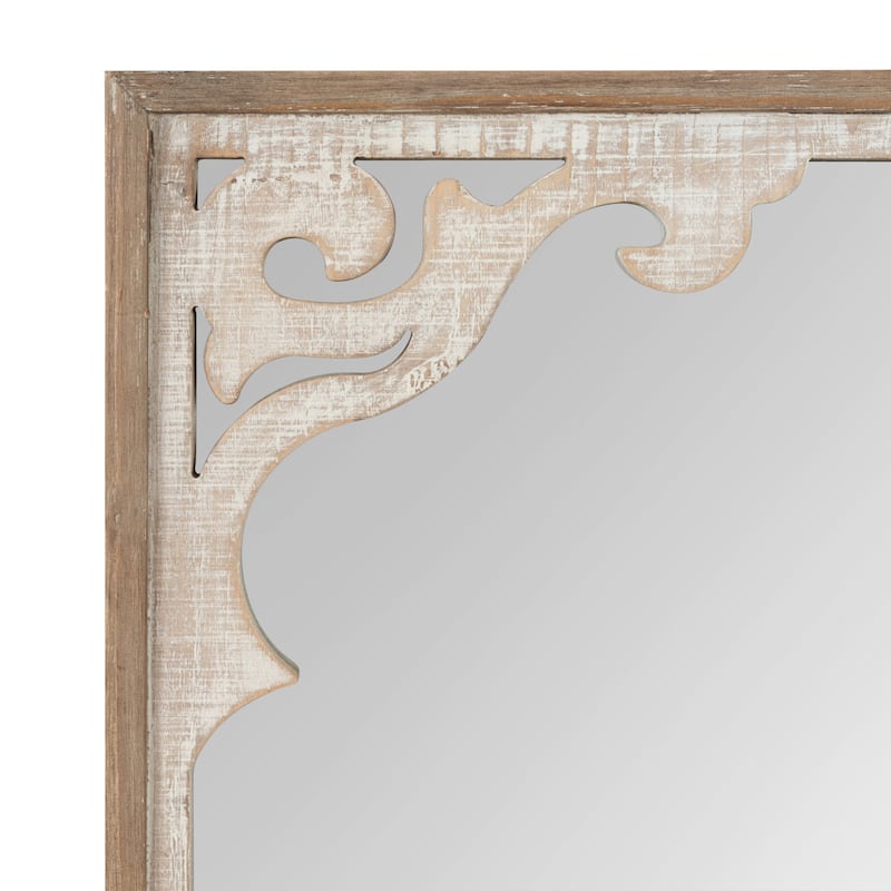 Kate and Laurel Shovali Framed Wall Mirror - Rustic Brown/White - 22x34