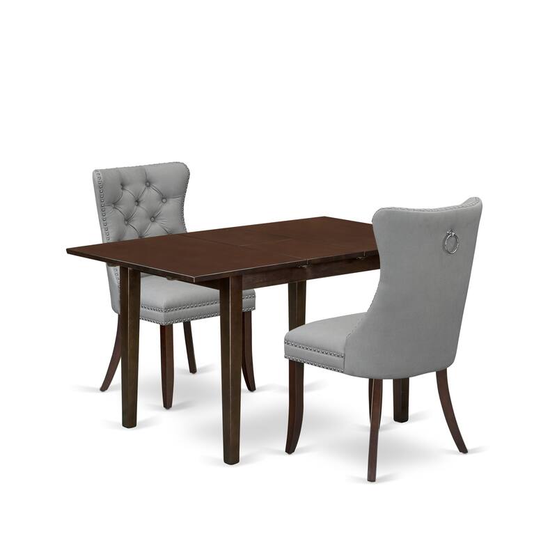 East West Furniture Kitchen Table Set Includes a Rectangle Dining Table and Parson Chairs, Mahogany (Pieces Options)