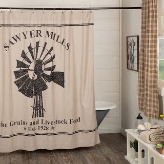 MAJESTIC CATTLE Shower Curtain Farmhouse Sawyer Mill Cottage Country Cow bath 