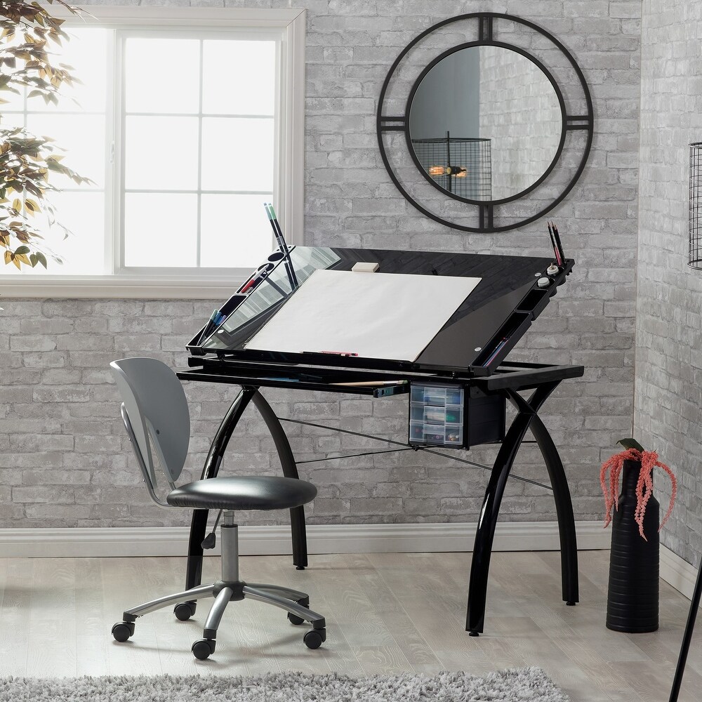 Studio Designs 36-inch Vintage Wood Drafting Table with Angle Adjustable  Top for Drawing - On Sale - Bed Bath & Beyond - 7824970